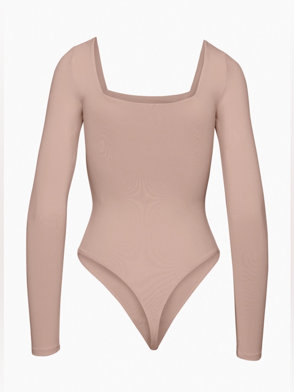 Babaton Countour Square Neck Long Sleeve Bodysuit in Dusty Pink